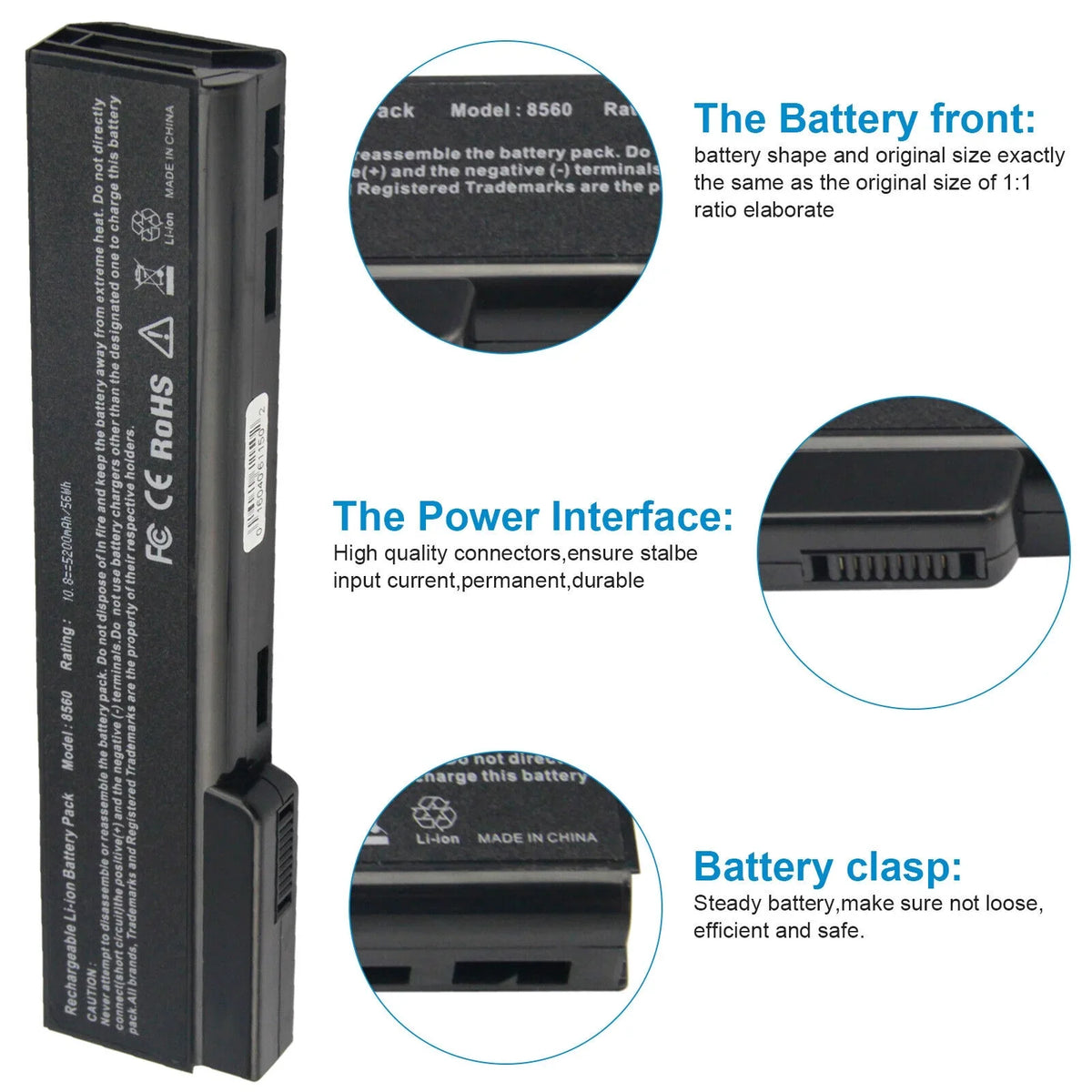 Battery For  ProBook 6360b , ProBook 6460b