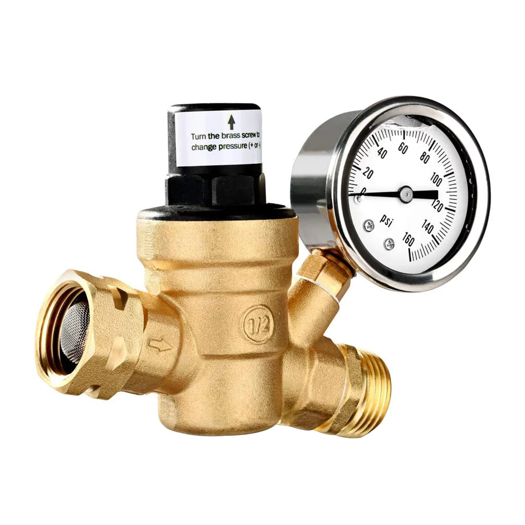 Andoer Valve,Reducer With 0-160psi With 0-160psi And Valve -free Brass 0-160psi And Inlet And Inlet Screened Inlet Screened Filter Brass Adjustable aqua Huiop Valve -free Brass aqua Pressure