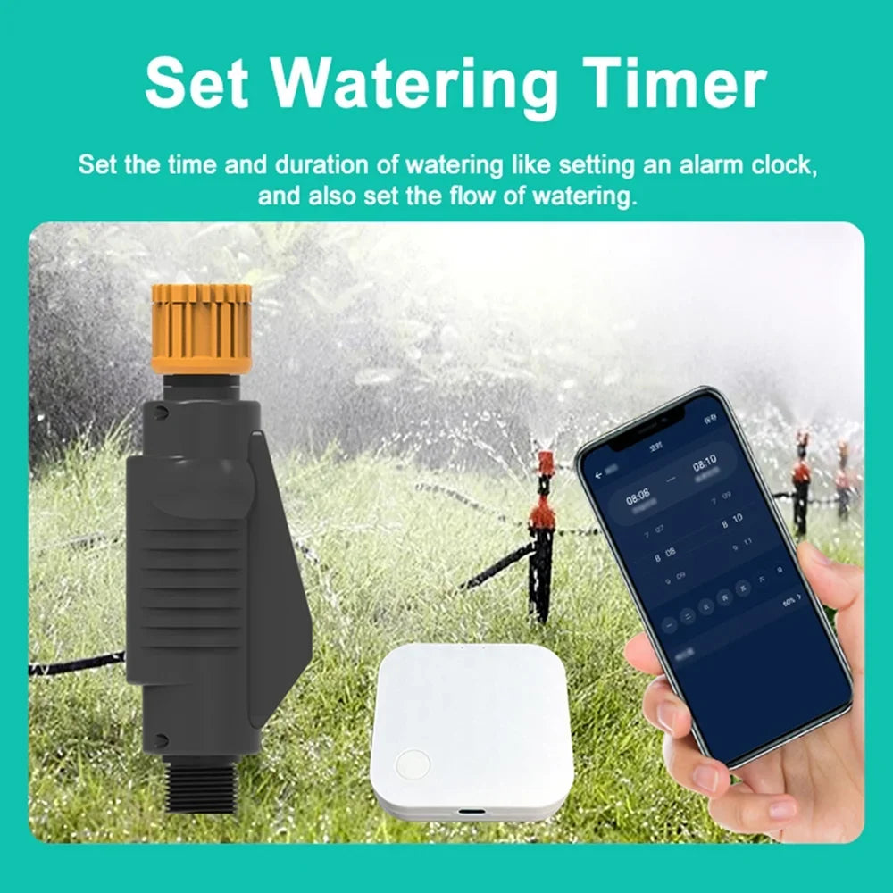 moobody WiFi Sprinkler Timer Solar Powered Smart aqua Timer APP Voice Control Wireless Hose Faucet Timer Garden Lawn Yard