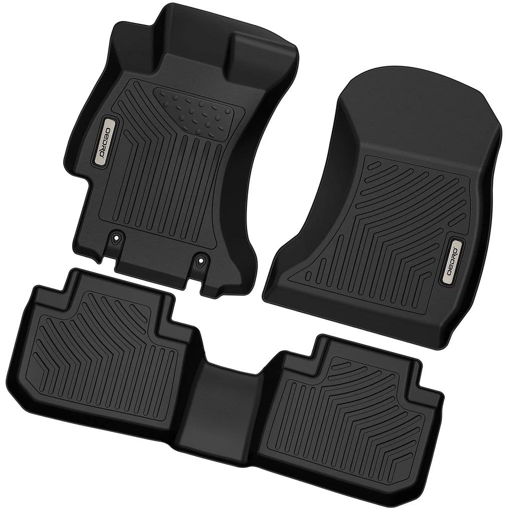 Ledkingdomus Floor Mats for 2019-2024 Subaru Forester 3D TPE Rubber Front & 2nd Seat 2 Row Liner Set All-climate