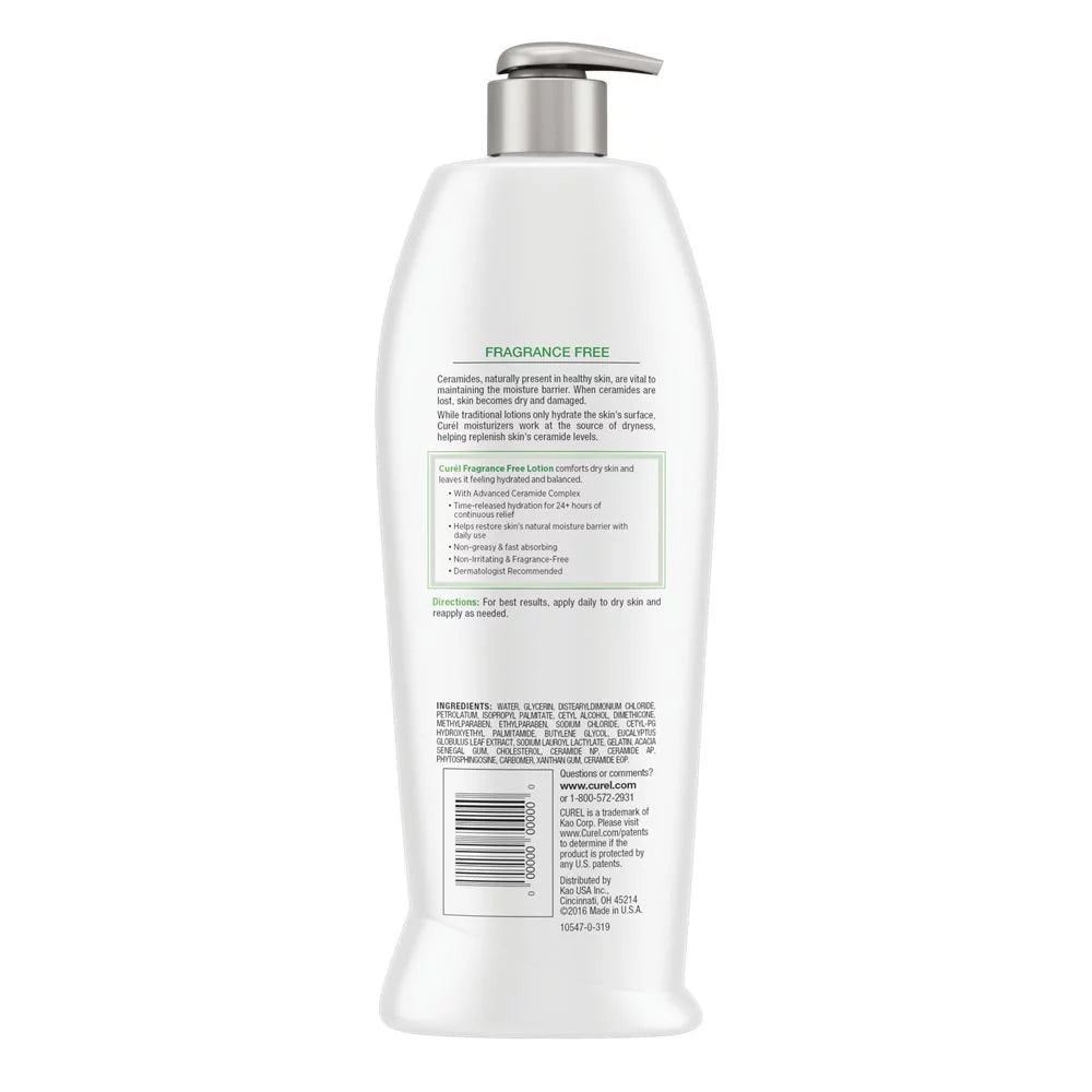 Curel Continuous Comfort Lotion Fragrance Free 20 oz (Pack of 3)