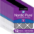 14x25x1 (13_1/2x24_1/2) Furnace Air Filters MERV 8 Pleated Plus Carbon 12 Pack