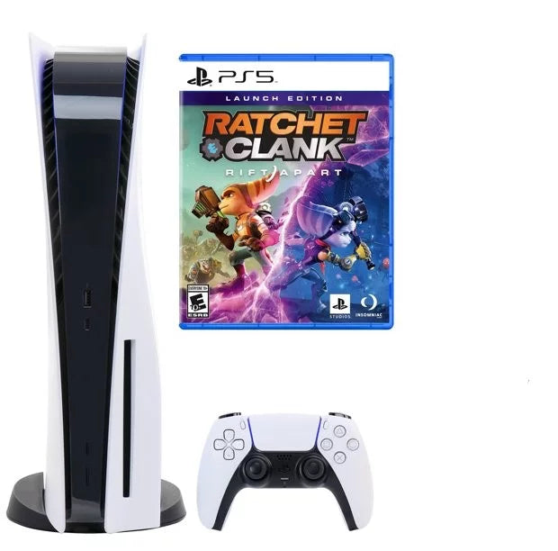 PlayStation_PS5 Gaming Console(Disc Version) with Ratchet & Clank: Rift Apart Game Bundle