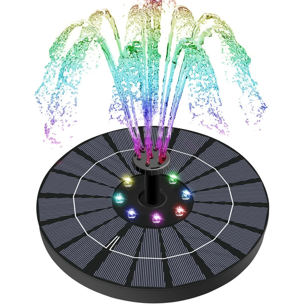 Solar Power moisture Fountain Pump Bird Bath 6LED Floating Pond Pool Outdoor Garden